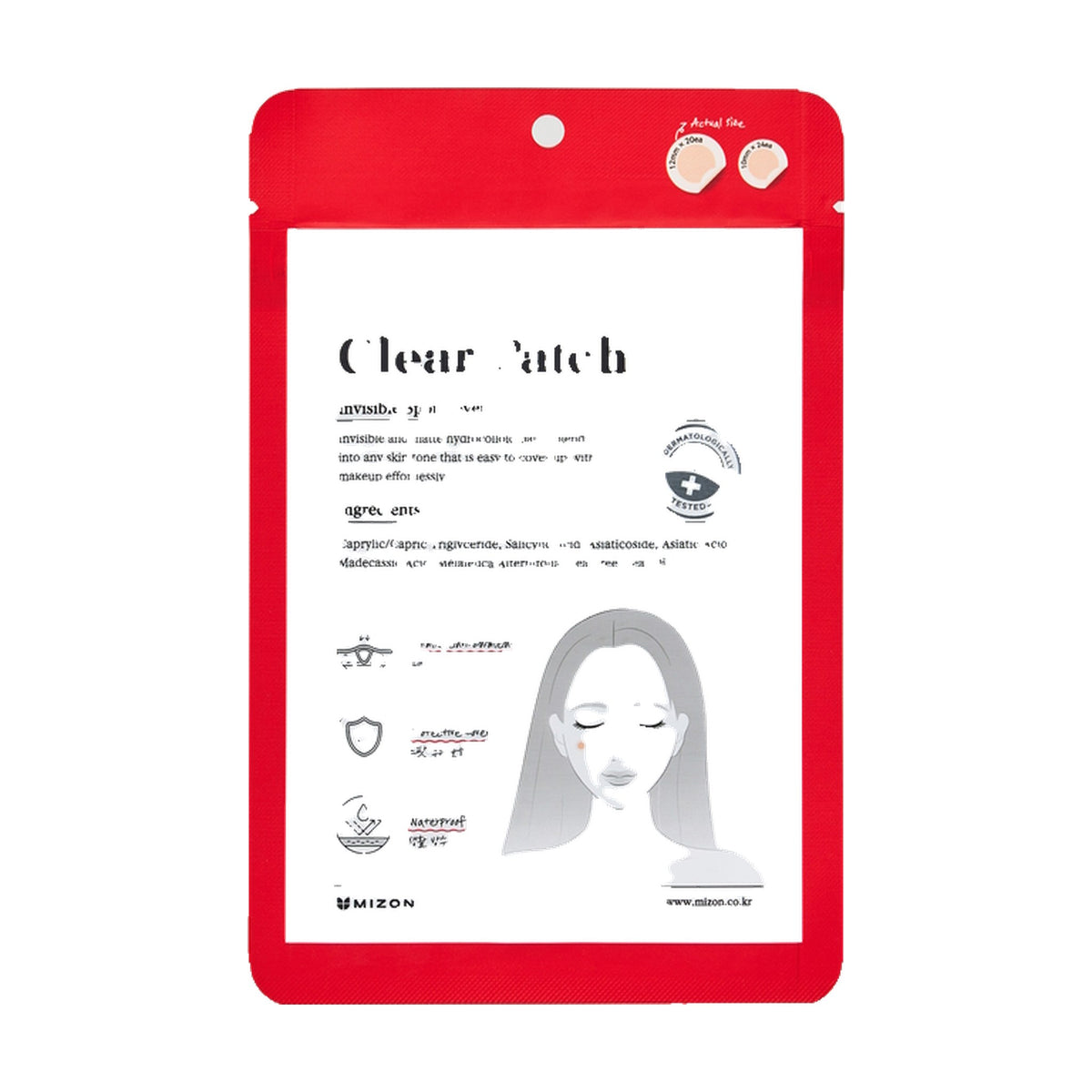 Mizon Good Bye Blemish Clear Patch, plāksteri pret pūtītēm