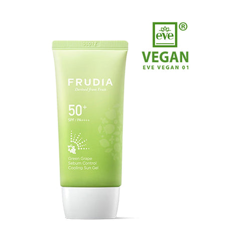 Frudia Green Grape Sebum Control Cooling Sun Gel SPF50+ PA++++, saules aizsargkrēms sejai