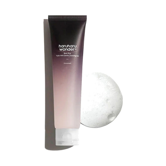Haruharu Wonder Black Rice Triple AHA Gentle Cleansing Gel, attīrošs gels sejai
