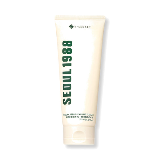 K-Secret Seoul 1988 Cleansing Foam: Pine-Cica + Probiotics, attīrošās putas sejai