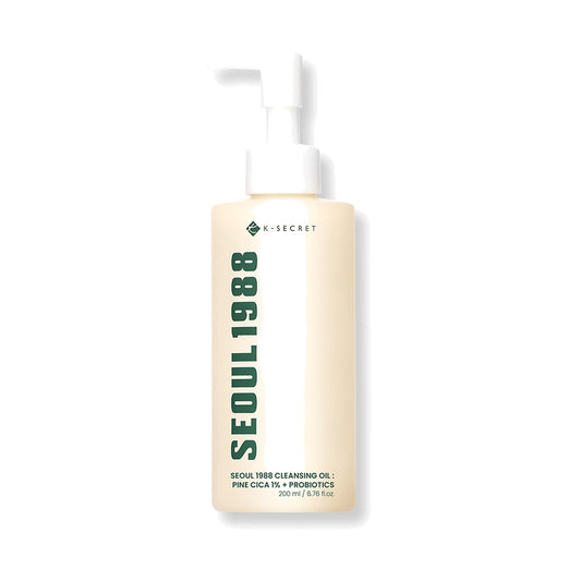 K-Secret Seoul 1988 Cleansing Oil: Pine-Cica + Probiotics, hidrofilā eļļa