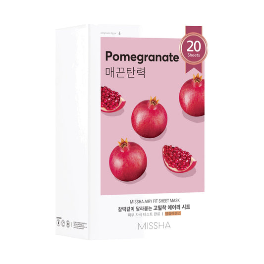 Missha Airy Fit Sheet Mask Pomegranate, auduma maska sejai