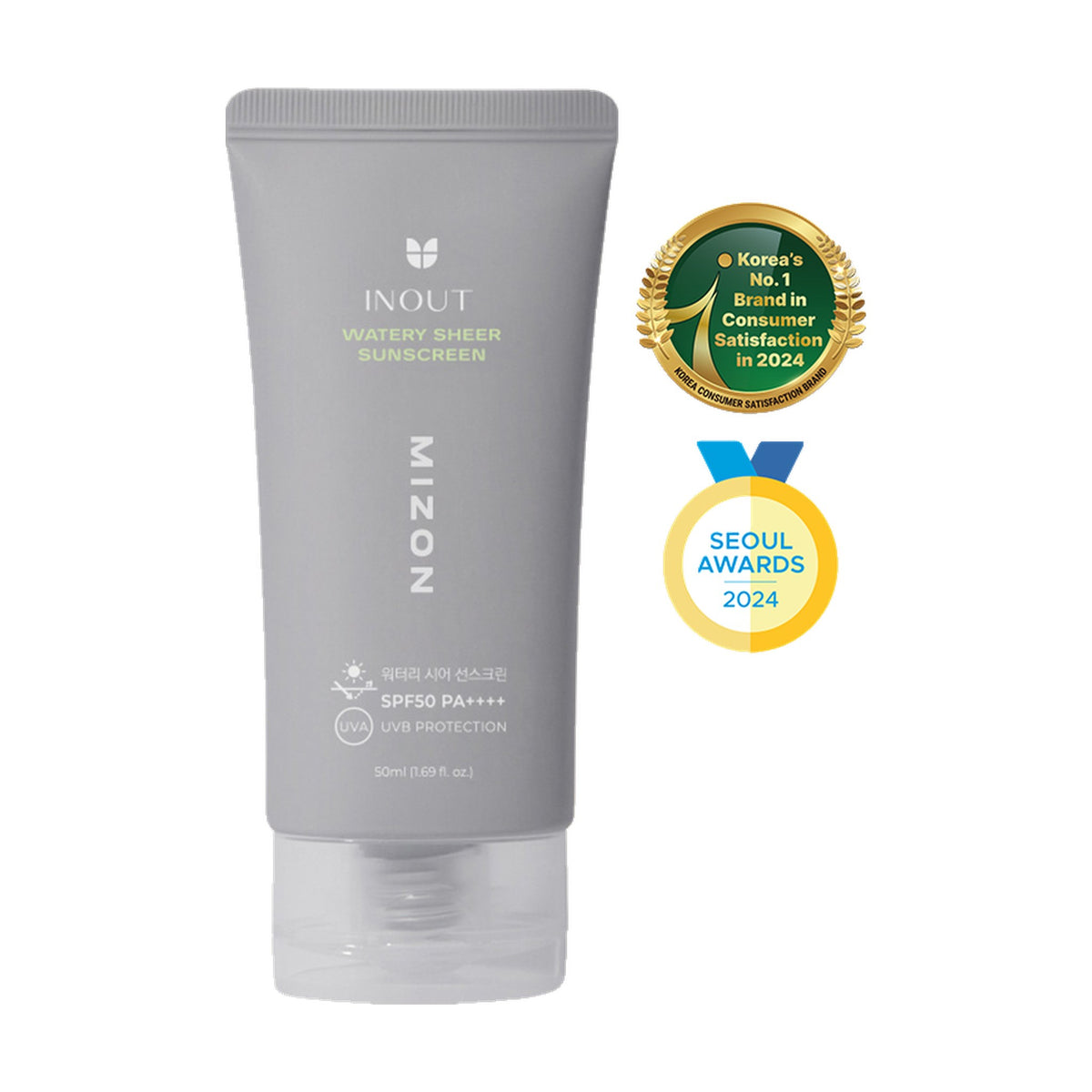 Mizon Watery Sheer Sunscreen SPF50+ PA++++, saules aizsargkrēms sejai