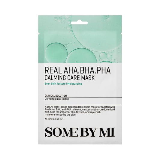 Some By Mi AHA BHA PHA 30 Days Miracle Calming Care Mask, auduma maska sejai